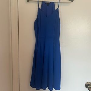 Express Royal Blue Fit and Flare Spaghetti Strap Dress